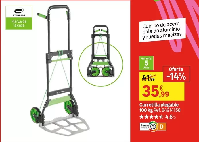 Oferta de Carretilla Plegable por 35,99€ en Leroy Merlin