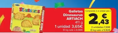 Oferta de Artiach - Galletas Dinosaurus por 3,65€ en Carrefour Market