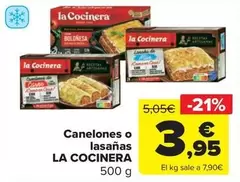 Oferta de La Cocinera - Canelones O Lasanas por 3,95€ en Carrefour Market