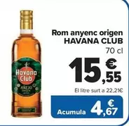 Oferta de Havana Club - Rom Anyenc Origen por 15,55€ en Carrefour Market