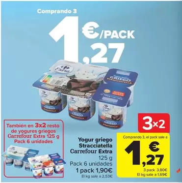 Oferta de Carrefour - Yogur Griego Stracciatella Extra por 1,9€ en Carrefour Market