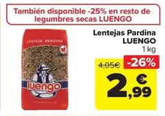 Oferta de Luengo - Lentejas Pardina por 2,99€ en Carrefour Market