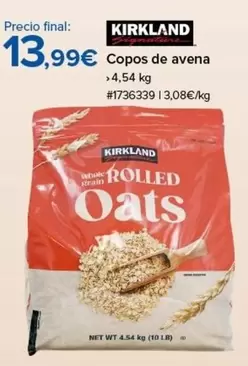 Oferta de Kirkland - Copos De Avena por 13,99€ en Costco