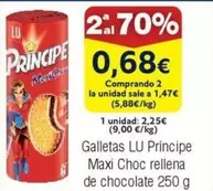 Oferta de Príncipe - Lu - Galletas Maxi Choc Rellena De Chocolate por 2,25€ en Froiz