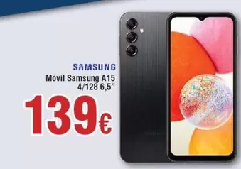 Oferta de Samsung - Móvil A15 por 139€ en Froiz