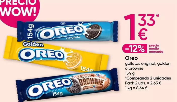 Oferta de Oreo - Galletas Original, Golden O Brownie por 1,33€ en Pepco