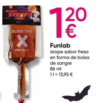 Oferta de Candy - Funlab - Sirope Sabor Fresa En Forma De Bolsa De Sangre por 1,2€ en Pepco