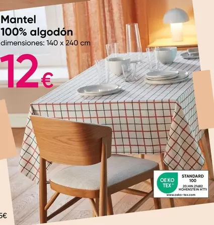 Oferta de Mantel 100% Algodón en Pepco