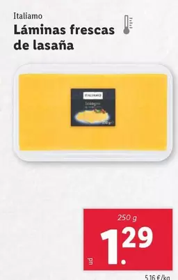 Oferta de Italiamo - Láminas Frescas De Lasaña por 1,29€ en Lidl