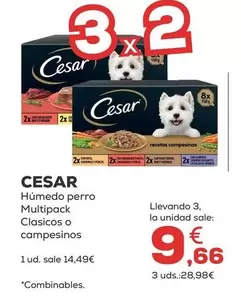 Oferta de Cesar - Humedo Perro Multipack Clasicos O Campesinos por 14,49€ en Kiwoko