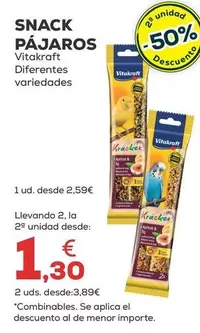 Oferta de Vitakraft - Snack Pajaros por 2,59€ en Kiwoko