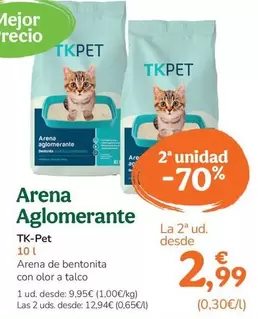 Oferta de Tk-Pet - Arena Aglomerante por 9,95€ en Tiendanimal