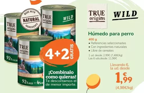 Oferta de True Origins - Humedo Para Perro por 2,99€ en Tiendanimal