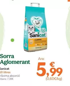 Oferta de Sanicat - Arena Aglomerante por 5,99€ en Tiendanimal