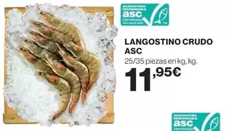 Oferta de Langostino Crudo Asc por 11,95€ en El Corte Inglés