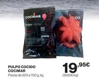 Oferta de Cocimar - Pulpo Cocido por 19,95€ en El Corte Inglés