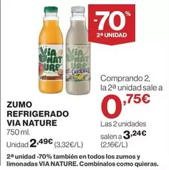 Oferta de Via Nature - Zumo Refrigerado por 2,49€ en El Corte Inglés