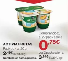 Oferta de Danone - Activia Frutas por 2,49€ en El Corte Inglés