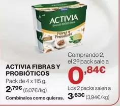 Oferta de Danone - Activia Fibras Y Probioticos por 2,79€ en El Corte Inglés