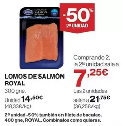 Oferta de Royal - Lomos De Salmon por 14,5€ en El Corte Inglés