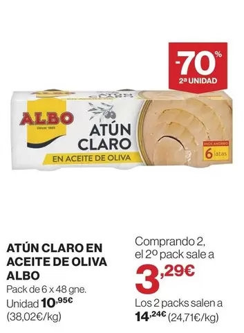 Oferta de Albo - Atún Claro En Aceite De Oliva por 10,95€ en El Corte Inglés