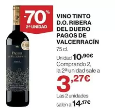 Oferta de Ribera - Pagos De Valcerracin - Vino Tinto D.o.  Del Duero por 10,9€ en El Corte Inglés