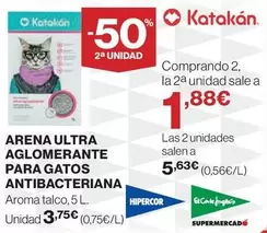 Oferta de Katakán - Arena Ultra Aglomerante Para Gatos Antibacteriana por 3,75€ en El Corte Inglés