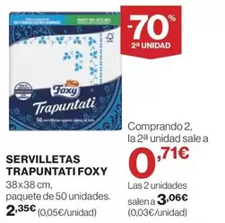 Oferta de Foxy - Servilletas Trapuntati por 2,35€ en Hipercor