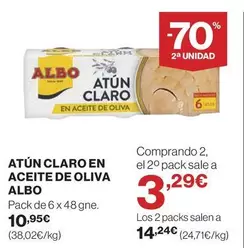 Oferta de Albo - Atún Claro En Aceite De Oliva por 10,95€ en Hipercor