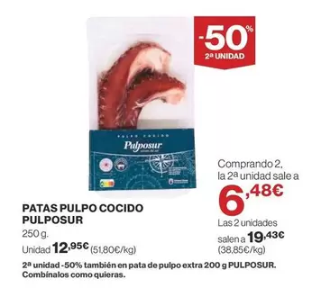 Oferta de Pulposur - Patas Pulpo Cocido por 12,95€ en Supercor