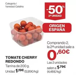 Oferta de Redondo - Tomate Cherry por 1,19€ en Supercor