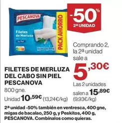 Oferta de Pescanova - Filetes De Merluza Del Cabo Sin Piel por 10,59€ en Supercor