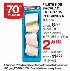 Oferta de Pescanova - Filetes De Bacalao En Trozos por 8,69€ en Supercor