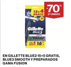 Oferta de Gillette - En Blue2 15+5 Gratis, Blue3 Smooth Y Preparados Gama Fusion en Supercor