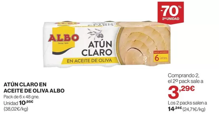 Oferta de Albo - Atun Claro En Aceite De Oliva por 10,95€ en Supercor