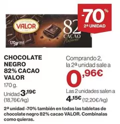 Oferta de Valor - Chocolate Negro 82% Cacao por 3,19€ en Supercor