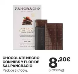 Oferta de Flor - Pancracio - Chocolate Negro Con Nibs Y  De Sal por 8,2€ en Supercor