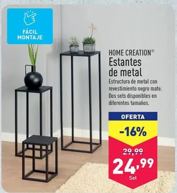 Oferta de Home Creation - Estantes De Metal por 24,99€ en ALDI