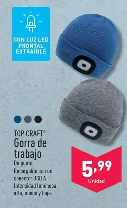 Oferta de Top Craft - Gorra De Trabajo por 5,99€ en ALDI