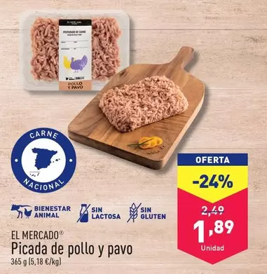 Oferta de El Mercado - Picada De Pollo Y Pavo por 1,89€ en ALDI