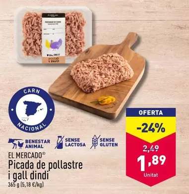 Oferta de El Mercado - Picada De Pollo Y Pavo por 1,89€ en ALDI