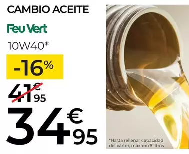 Oferta de Feu Vert - Cambio Aceite  por 34,95€ en Feu Vert