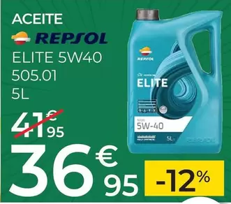 Oferta de Repsol - Aceite Elite 5W40  por 36,95€ en Feu Vert