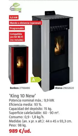 Oferta de Estufas De Pellets ''King 10 New' por 989€ en BAUHAUS