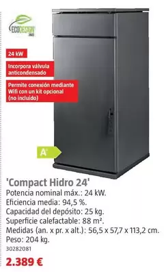 Oferta de Calderas De Pellets 'Compact Hidro 24' por 2389€ en BAUHAUS