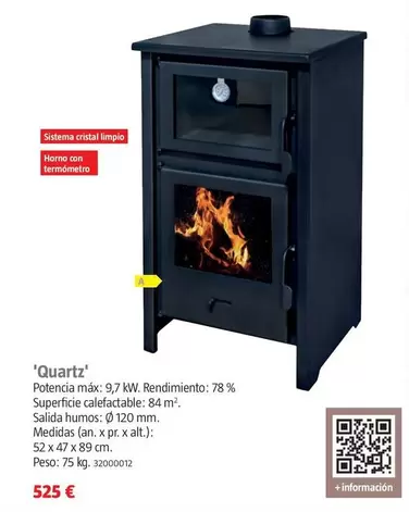 Oferta de Estufas De Leña Con Horno 'Quartz' por 525€ en BAUHAUS