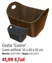 Oferta de Cesta 'Cuero' por 41,99€ en BAUHAUS