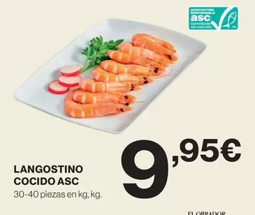 Oferta de Langostino Cocido Asc por 9,95€ en El Corte Inglés