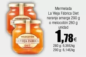 Oferta de La Vieja Fábrica - Mermelada La Veja Fábrica Diet Naranja Amarga por 1,78€ en Froiz