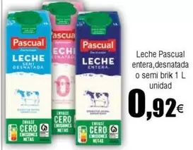 Oferta de Pascual - Leche Entera por 0,92€ en Froiz